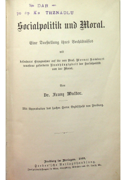 Socialpolitik und Moral 1899 r.