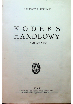 Kodeks handlowy komentarz 1935 r