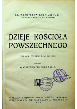 Dzieje Kościoła powszechnego 1925 r.