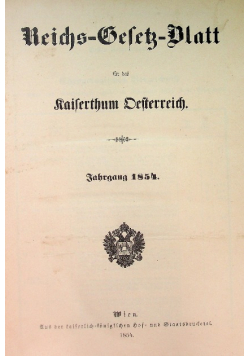 Reichs gesetz und blatt Tom I, 1854 r.