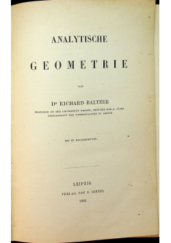 Analytische Geometrie 1882 r