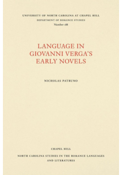 Language in Giovanni Verga's Early Novels