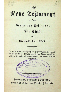 Das Rene Lastament unsers herrn und reitandes 1837 r.