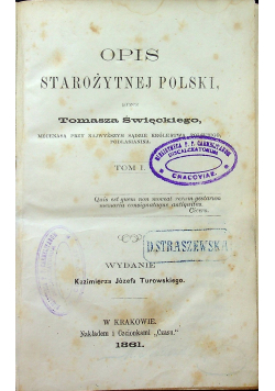Opis starożytnej Polski  Tom I 1861 r.