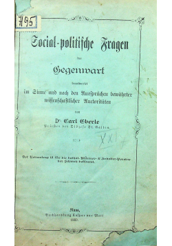 Social - politische fragen 1889 r.