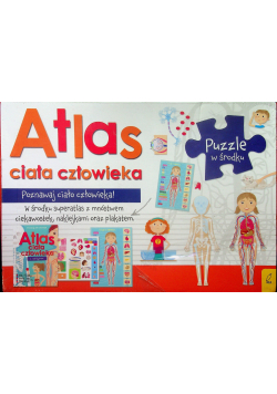 Atlas ciała człowieka Atlas w zestawie z mapą i puzzlami