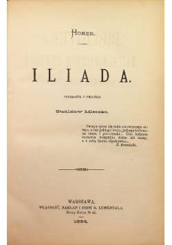 Homer Iliada 1894 r.