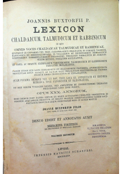 Lexicon chaldaicum talmudicum et rabbinicum 1875 r.