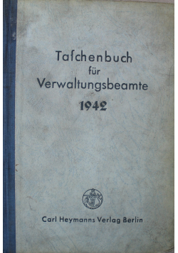 Taschenbuch fur Verwaltungsbeamte 1942 r.
