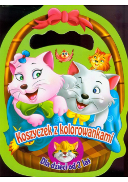 Koszyczek z kolorowankami Kotki