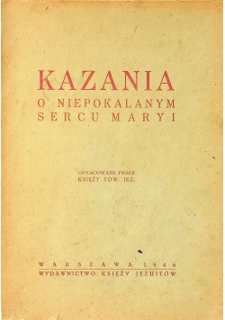 Kazania o Niepokalanym Sercu Maryi 1946 r