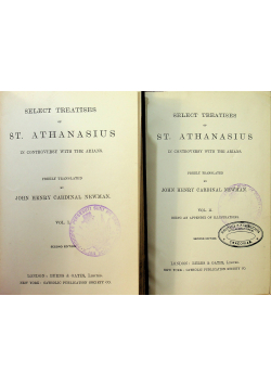 Select Treatises of St Athanasius Volume I i II 1881 r