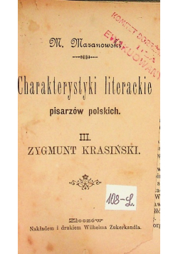 Mazanowski charakterystyki literackie, 1916 r.