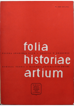 Folia historiae artium Tom XVII