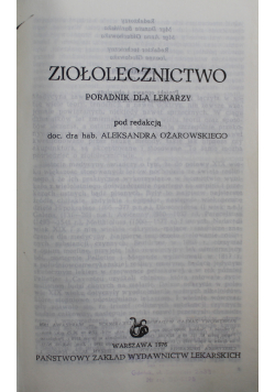 Ziołolecznictwo poradnik dla lekarzy
