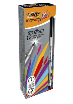 Cienkopisy Intensity medium czarny (12szt) BIC