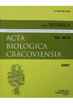Acta Biologica Cracoviensia Vol 49 / 2