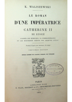 Le Roman Dune Imperatrice Catherine II 1894r