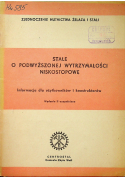 Stale o podwyższonej wytrzymałości nikostopowe