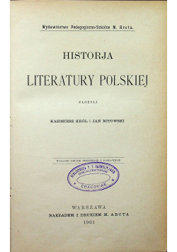 Historja literatury polskiej 1901 r.