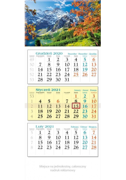 Kalendarz 2021 Trójdzielny Morskie Oko KT1