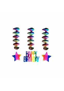 Dekoracja urodzinowa świderki Happy Birthday 3szt