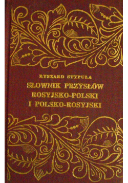 Słownik przysłów rosyjsko polski polsko rosyjski
