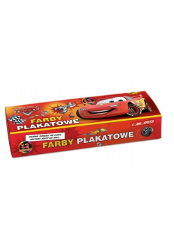 Farbki plakatowe 12 kolorów Cars