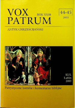 Vox patrym Antyk Chrześcijański rok XXIII
