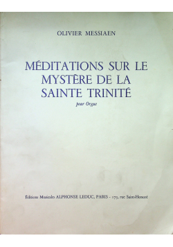 Meditations sur le Mystere de la Sainte Trinite