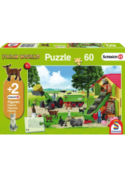 Puzzle 60 Schleich Zbiór siana + 2 figurki G3