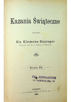 Kazania świąteczne Tom II 1900 r.