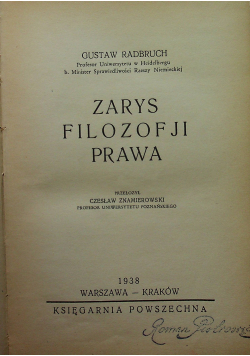 Zarys Filozofji Prawa 1938 r.