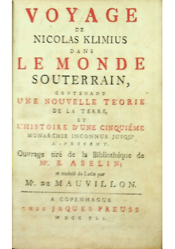 Voyage de Nicolas Klimius Dans Lemonde Souterrain 1741 r
