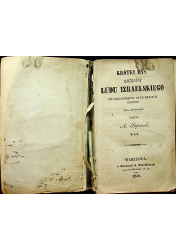 Krótki rys dziejów ludu Izraelskiego 1850 r.