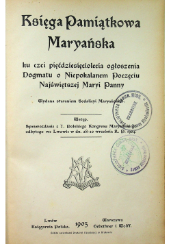 Księga Pamiątkowa Maryańska 1905 r
