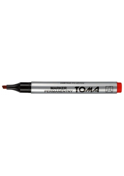 Marker permanentny ścięty czerwony (10szt) TOMA