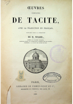 Oeuvres Completes De Tacite 1883 r.