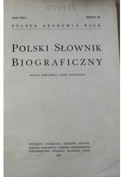 Polski słownik biograficzny tom XIX/3 zeszyt 82