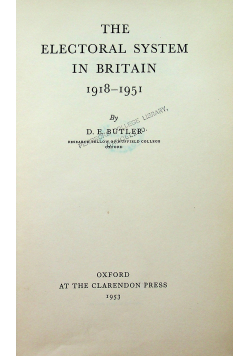 The electoral system in britain 1918 - 1951