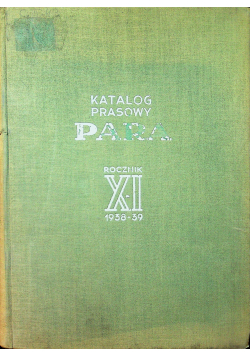Katalog prasowy para rocznik XI 1938  39