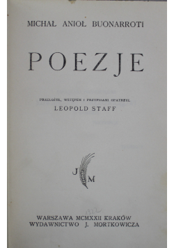 Poezje Buonarroti 1922r.