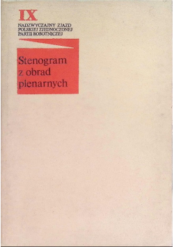Stenogram z obrad plenarnych