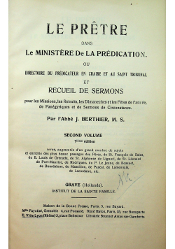 Le Pretre Dans Le Ministere De La Predication 1913 r.