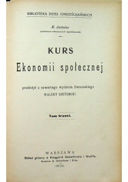 Kurs Ekonomii Społecznej 1909 r.