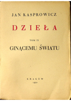 Ginącemu światu 1930r