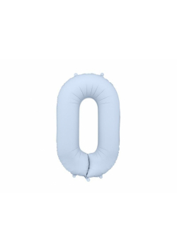 Balon foliowy cyfra 0 86cm mglisty niebieski