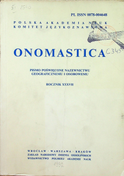 Onomastica rocznik XXXVII