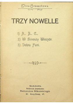 Trzy Nowelle 1897 r.