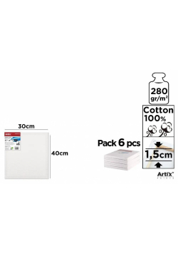Podobrazie 30x40x1,5cm 280G/m2 (6szt)